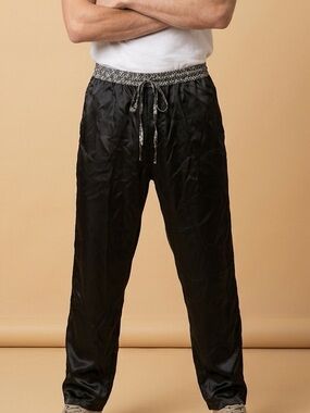 Stafford Executive collection dark luxury 100% silk lounge pants
